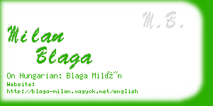milan blaga business card
